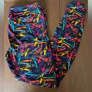NWOT Lularoe UNICORN AIRPLANE Leggings OS Tall & Curvy NEVER WORN